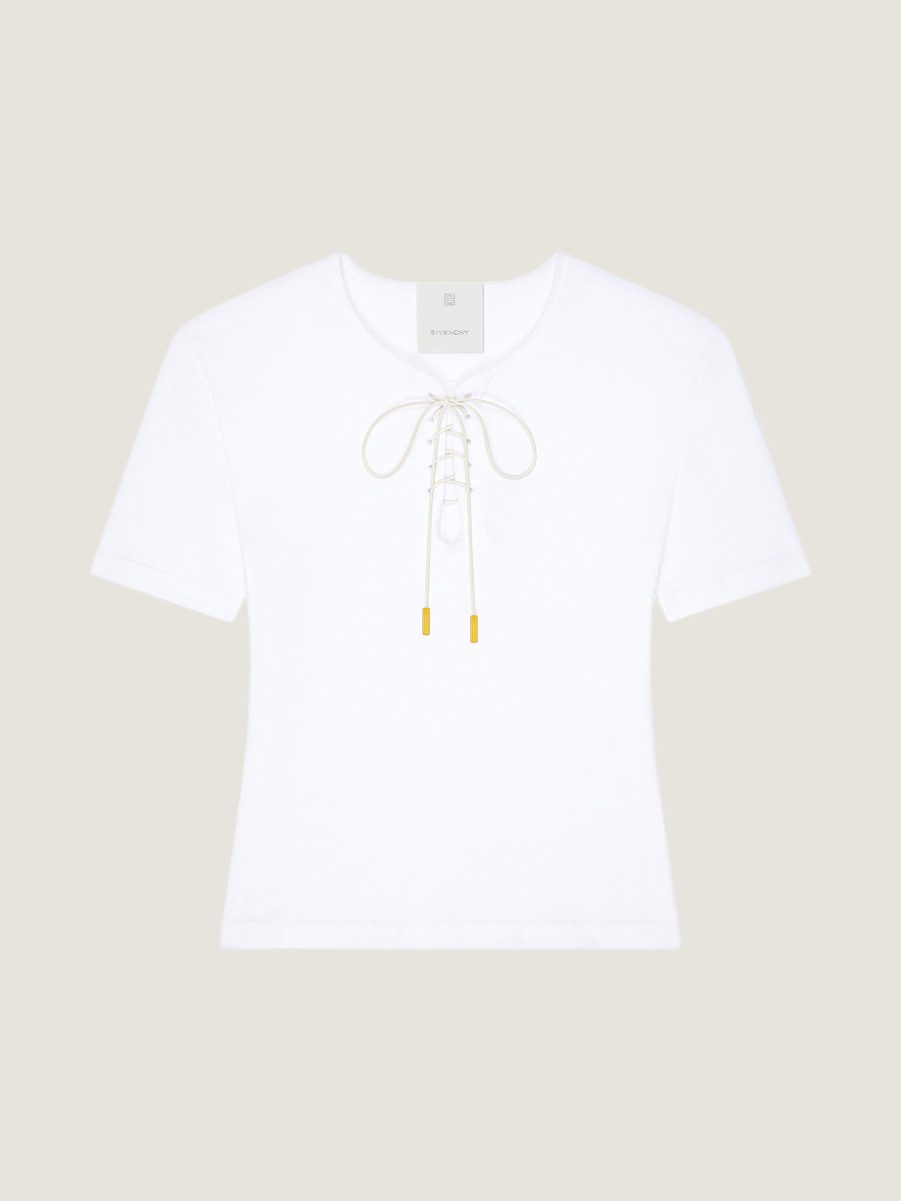 Slim fit t-shirt in cotton with laces and 4G detail